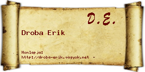 Droba Erik névjegykártya